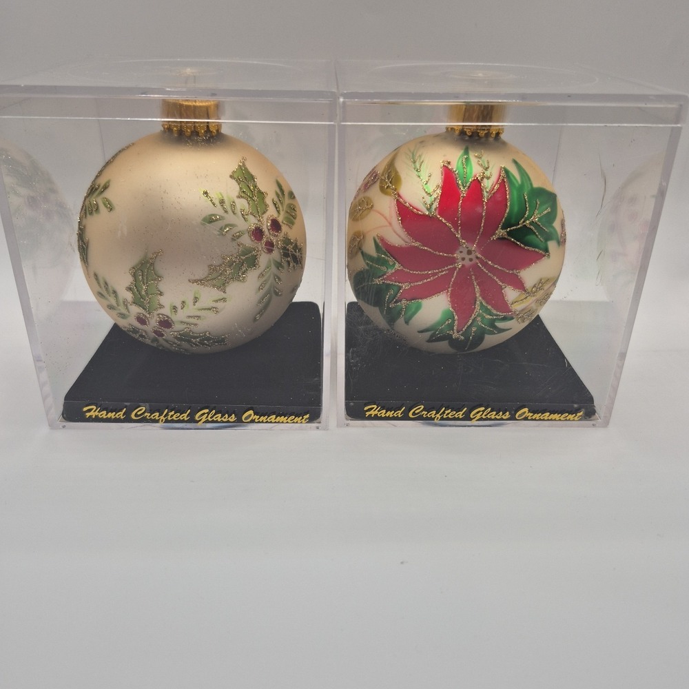 2 UNIQUE TREASURES COLLECTION LIMITED SERIES HAND CRAFTED ROUND GLASS ORNAMENT - Picture 2 of 12